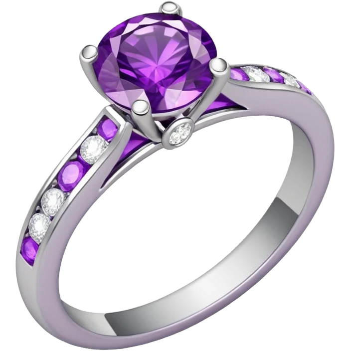 anel de casamento branco e roxo emoji