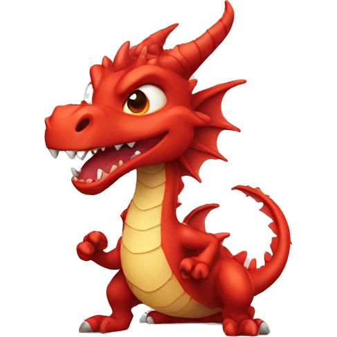 red ferocious dragon emoji
