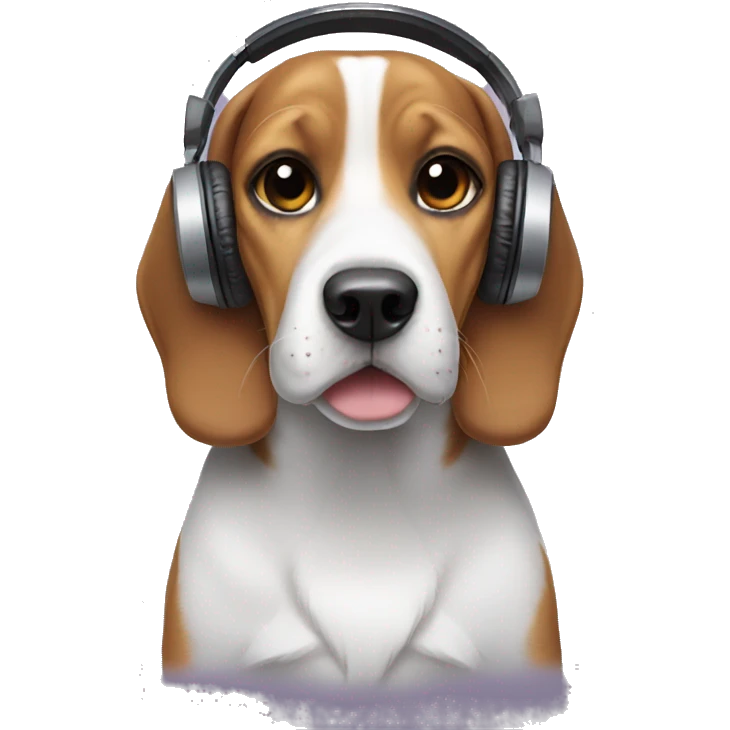 Beagle with Headphones emoji