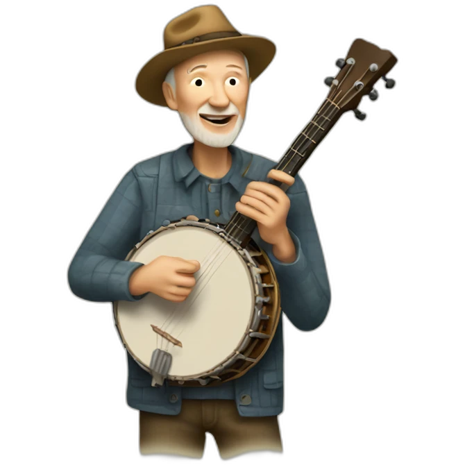 pete seeger playing a banjo emoji