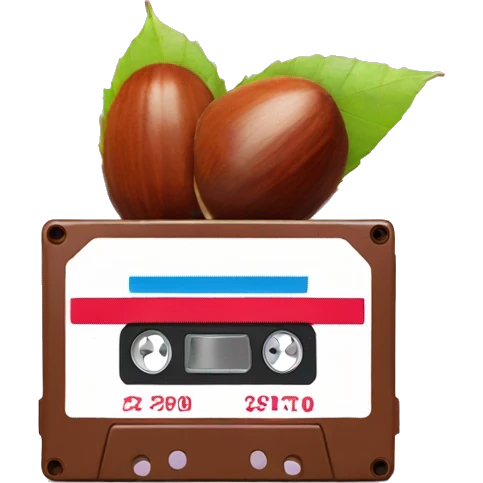 Chestnut Next to a cassette emoji