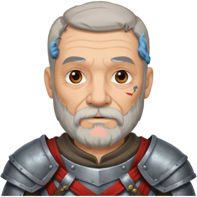 elderly tattooed knight, tattooed shoulder emoji
