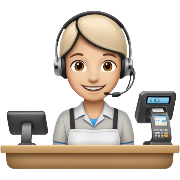 Cashier + headset + till emoji
