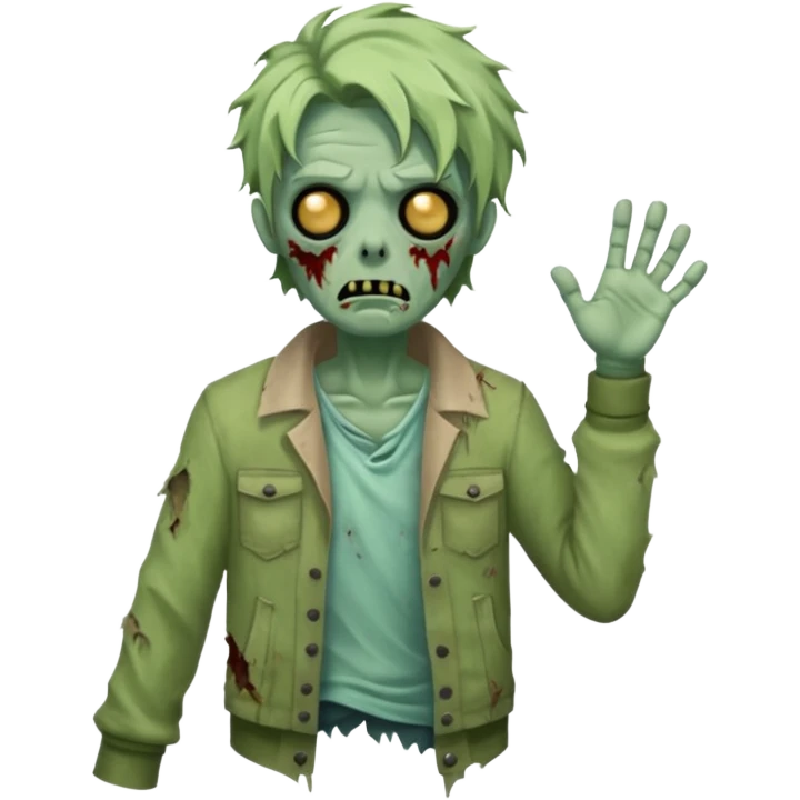 um zombie com o penteado wave emoji