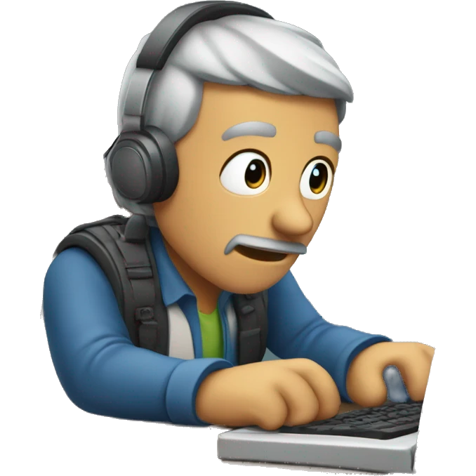 hombre viendo computadora emoji