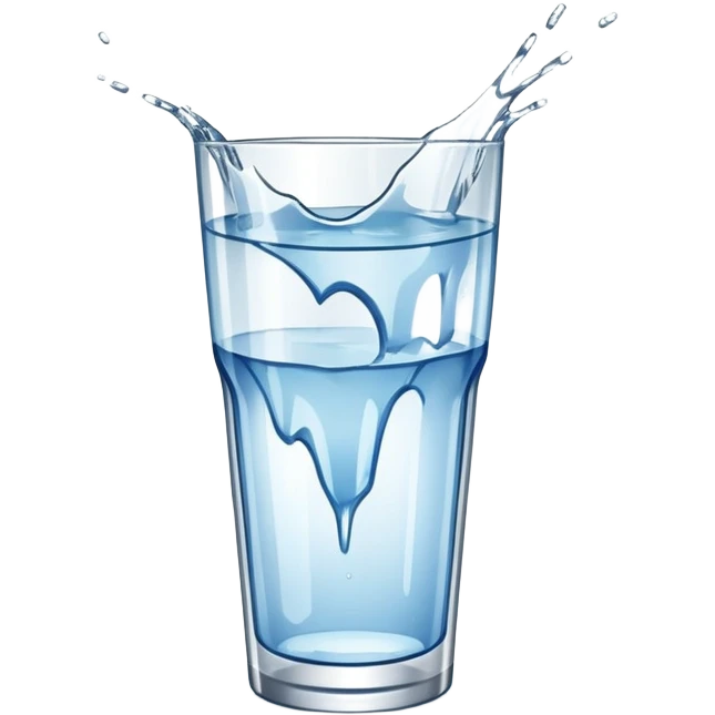 shattered drinking glass with water spilling emoji