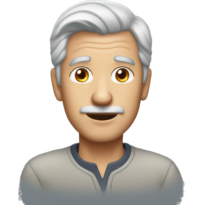 man 60 yearsold grey hair emoji