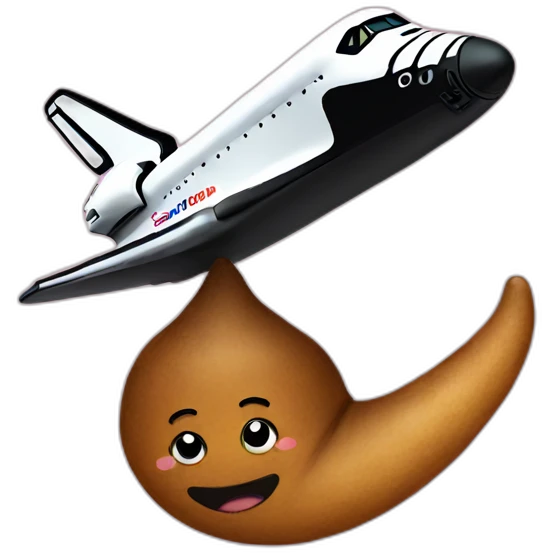 poop on top of a space shuttle emoji