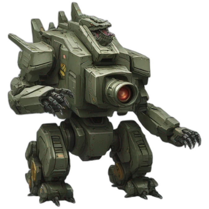 Godzilla mech with artillerie canon emoji