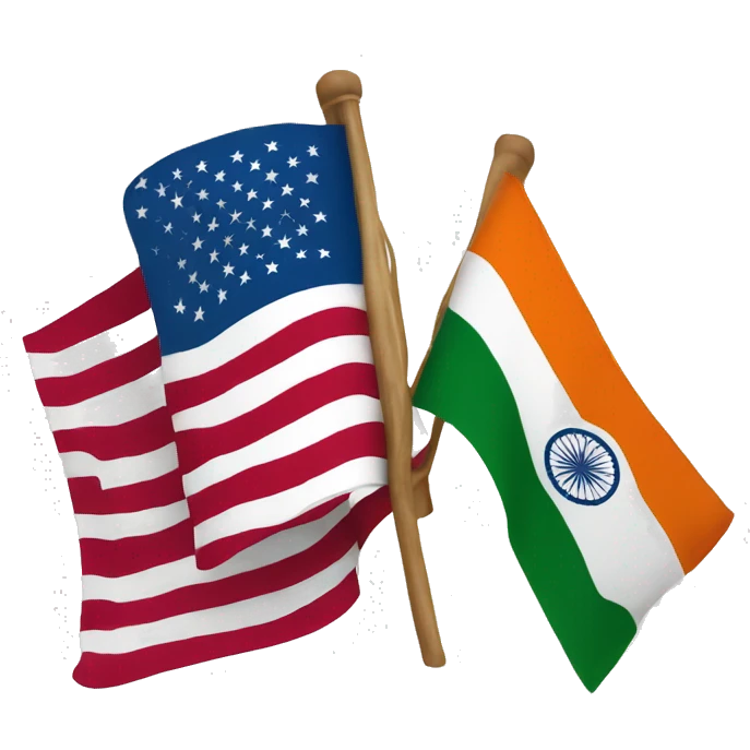 USA flag and Indian Flag emoji