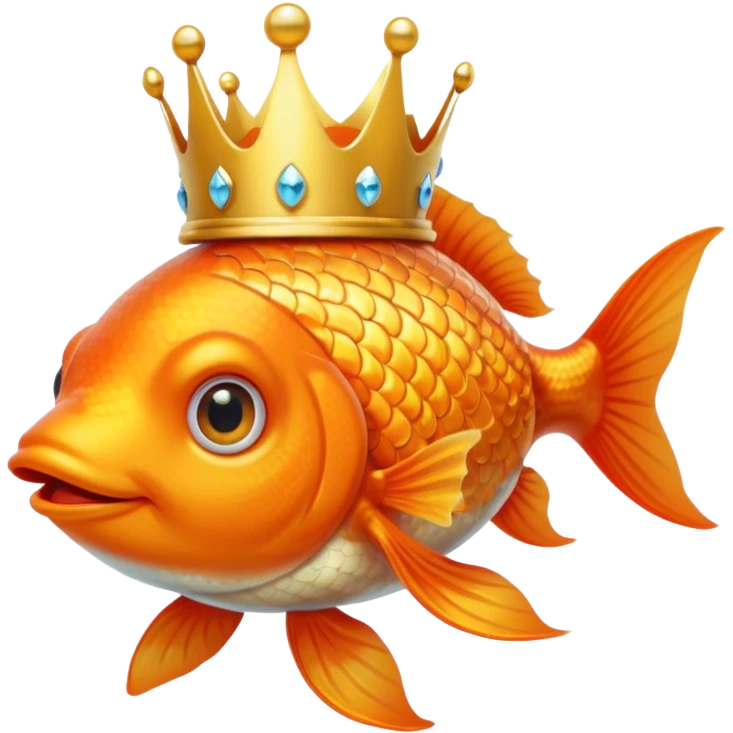goldfish wearing a crown emoji