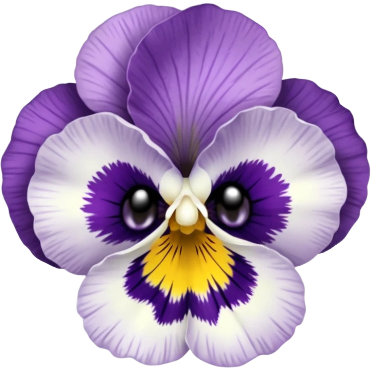 White and lavender Pansy flower emoji