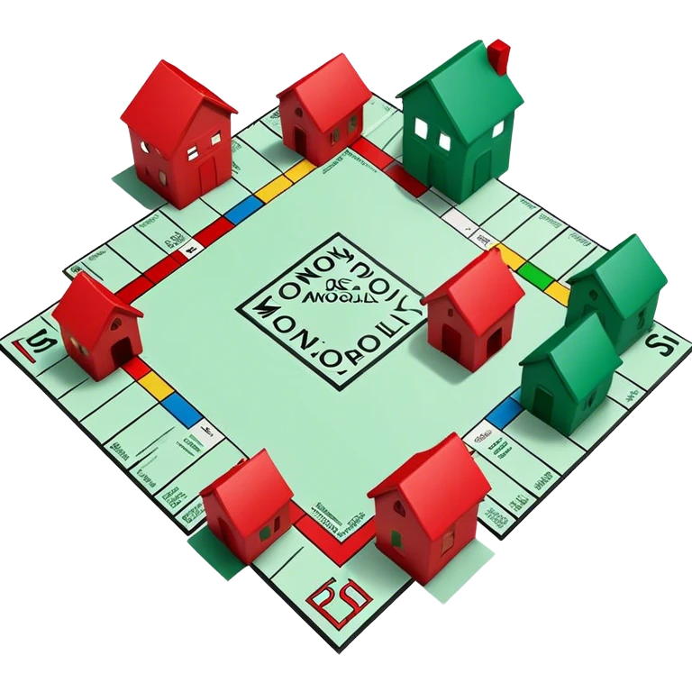 Monopoly Green and red houses emoji