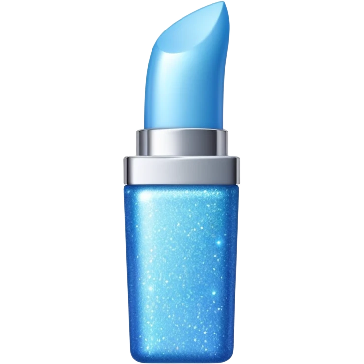 Light blue Beautiful lipstick glittery emoji