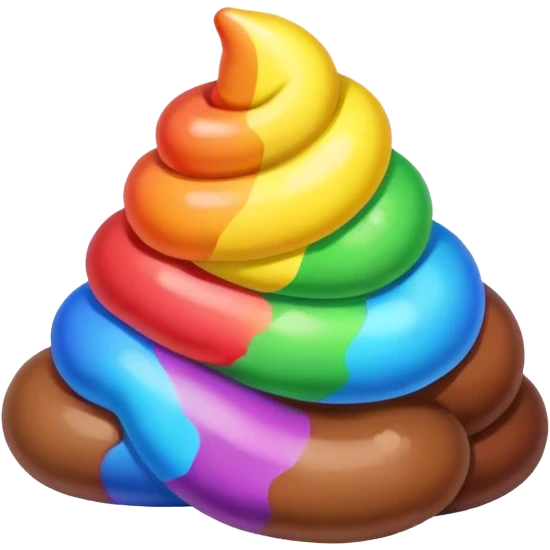 Rainbow poop emoji