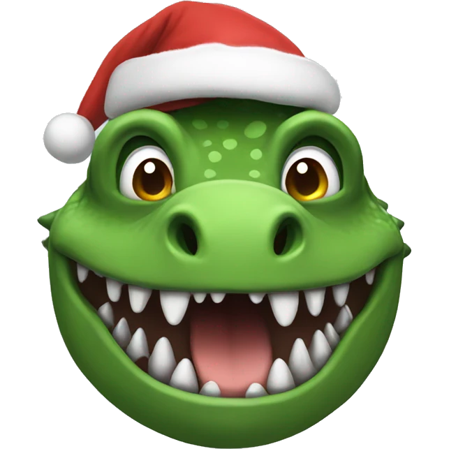 dinosaur as santa emoji