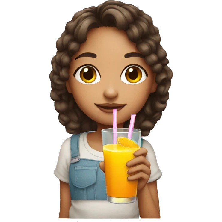 Cute girl with juice  emoji