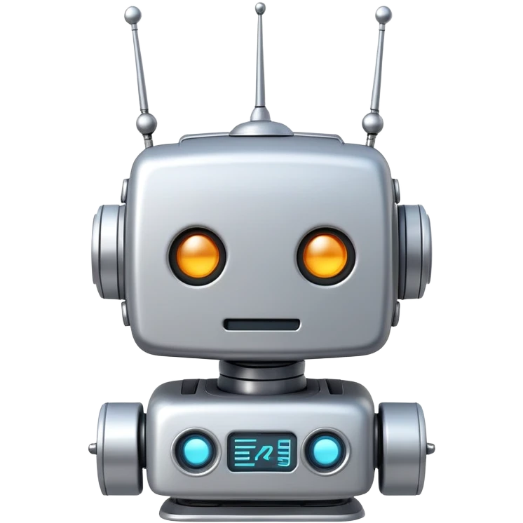 Retro-futuristic robot with a boxy head and antennas emoji