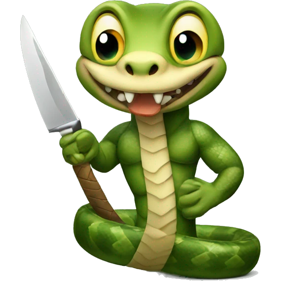 a snake holding a knife  emoji