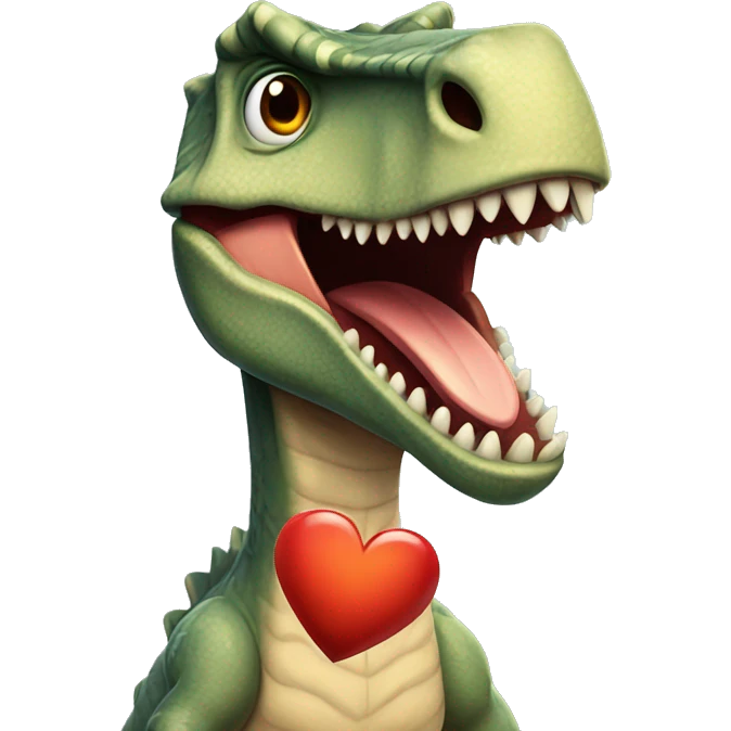 Dinosaurio con un corazón  emoji