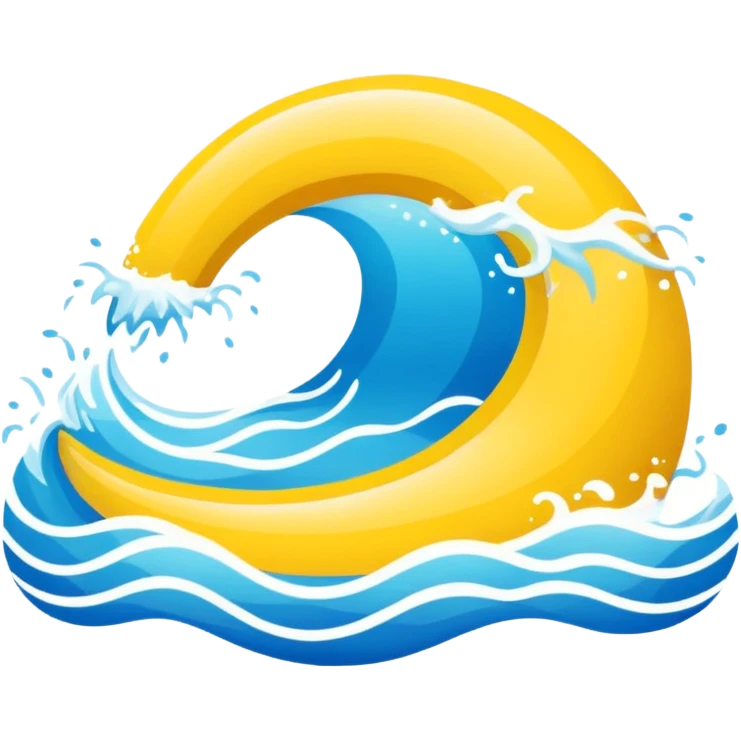 A swimming pool symbol with waves, representing broad sports variety (swimming, gym, classes). Rounded shapes, flat bright colors. emoji