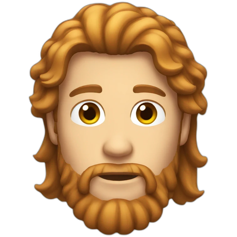 Brown Mullet and ginger beard emoji