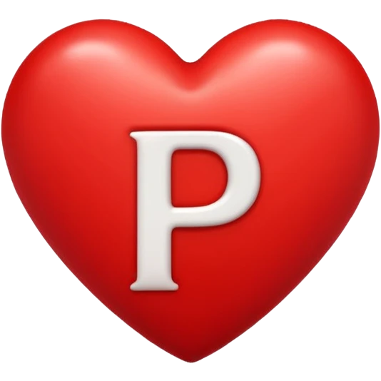 Corazón rojo con la letra P emoji