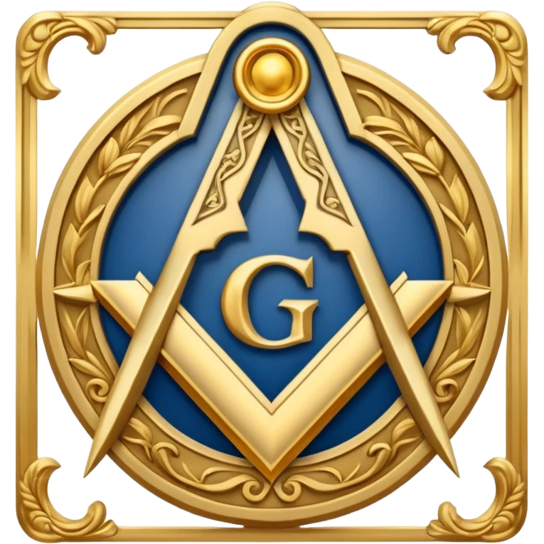A masonic Square and Compass with the Letter G in the Middle, representing the Master Mason. emoji