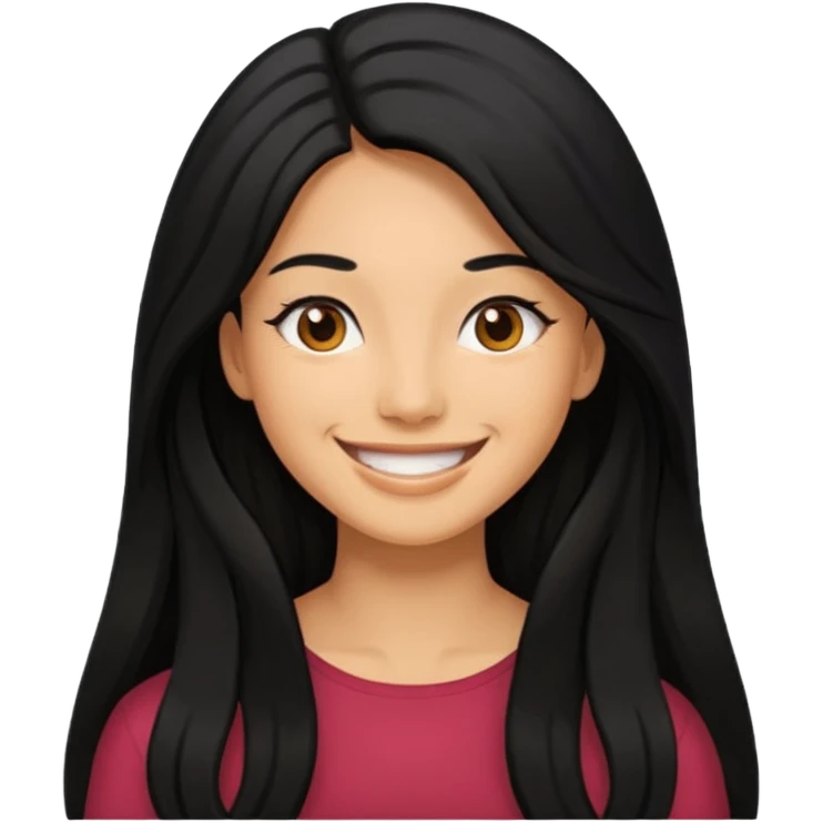 Mujer trigueña pelo negro largo emoji