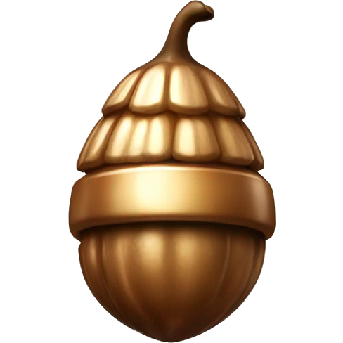 shiny Bronze Acorn with stem  emoji