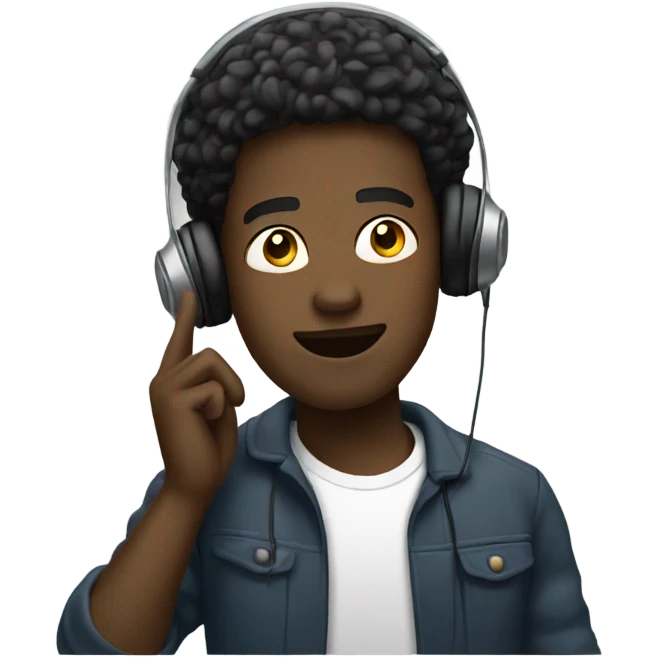 Black guy listening to music  emoji