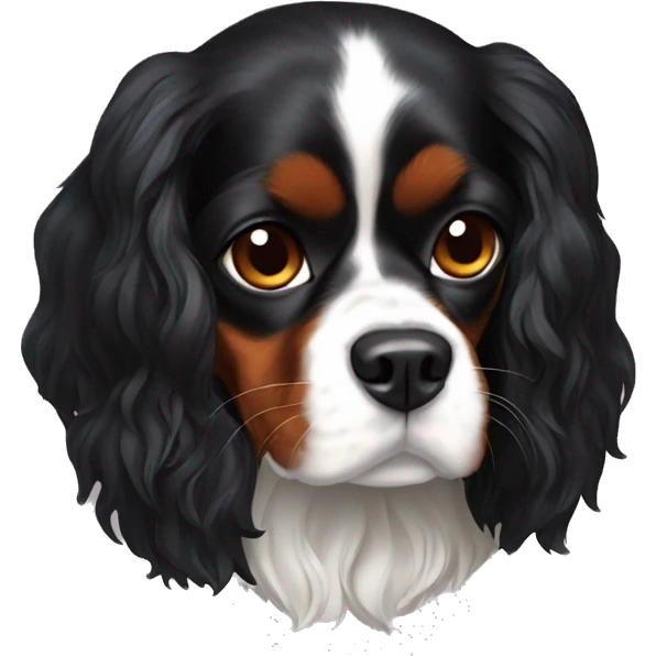 Black King Charles cavalier emoji