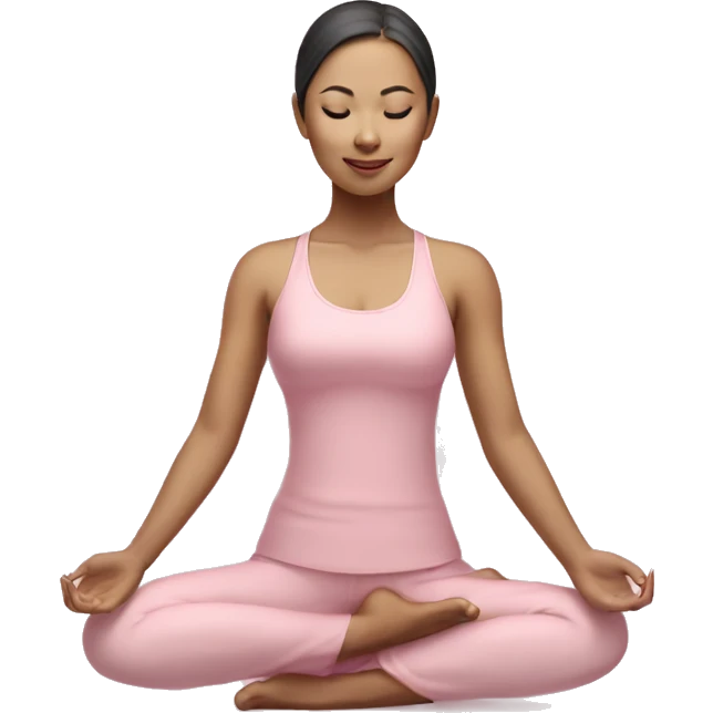 asian yoga girl light pink clothes  emoji