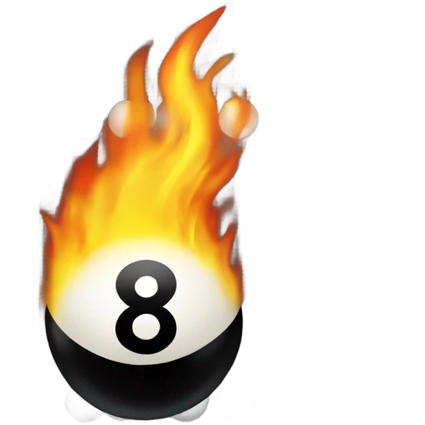 8 ball on fire emoji