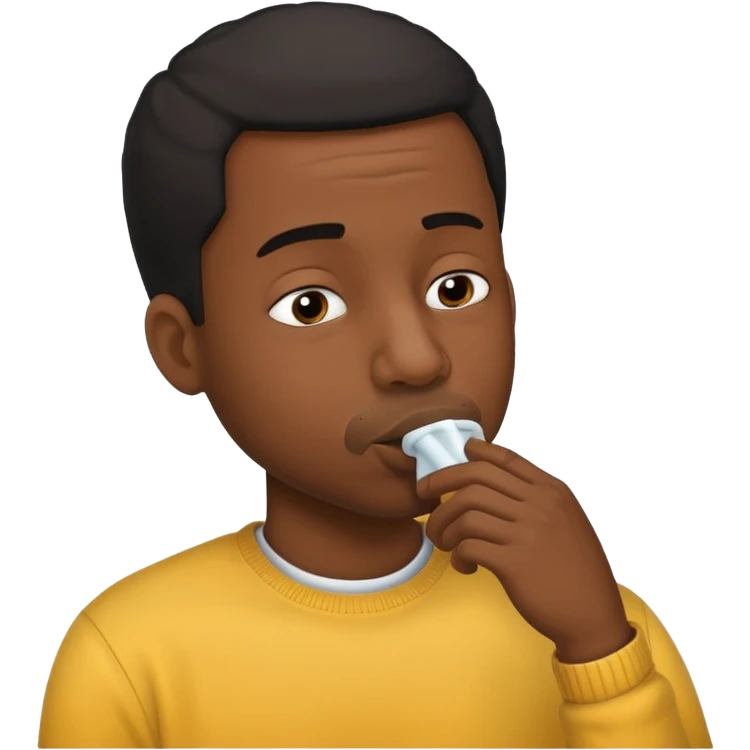 Black dude sucking nose emoji