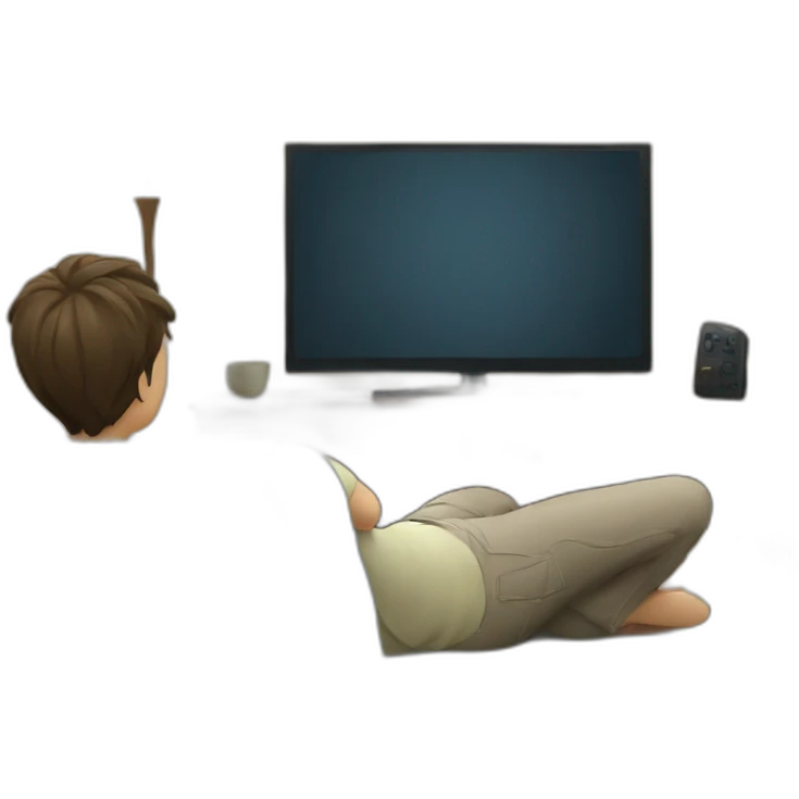 person watching television from couch emoji