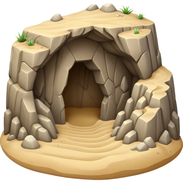 generate realistic detailed cave in 3d style with sand  emoji