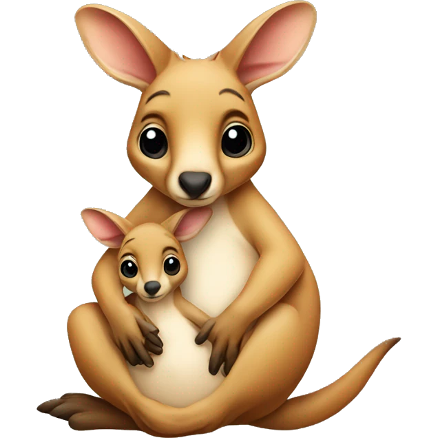 kangaroo with baby in its pouch emoji