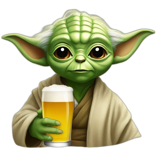 Yoda drink a beer emoji