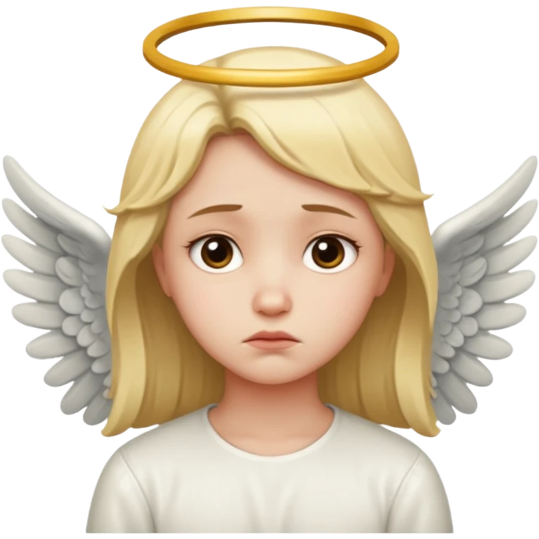 Make an angel 😇 emoji that is a bit sad like bored emoji
