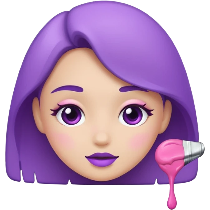 Paint blush with purple paint emoji