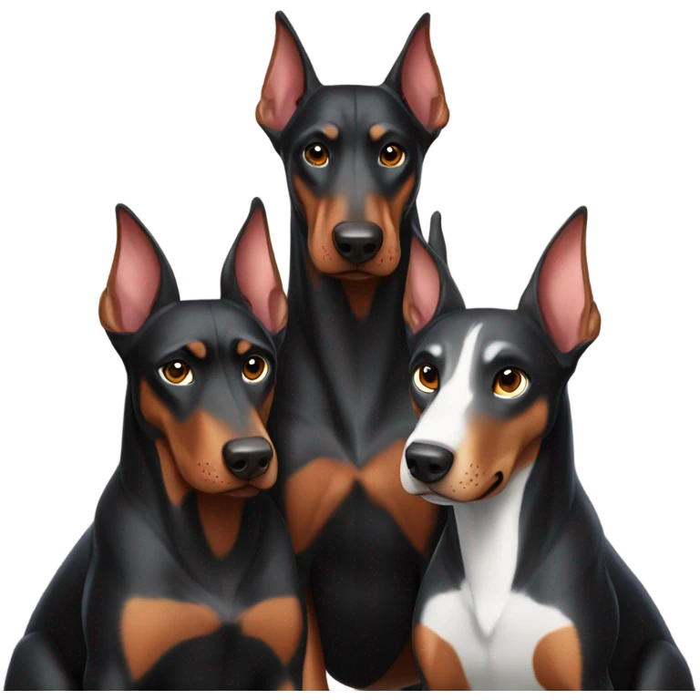 Doberman with wolf couple emoji