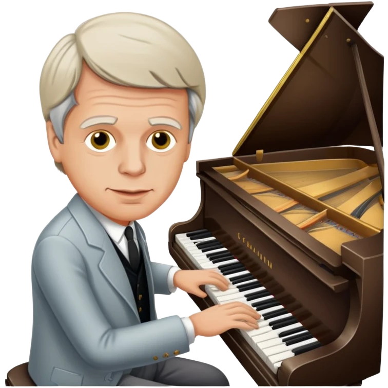 George Plimpton playing the piano emoji