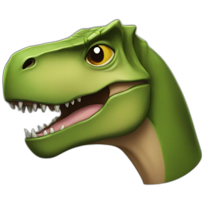 T-Rex with Batman mask wink emoji
