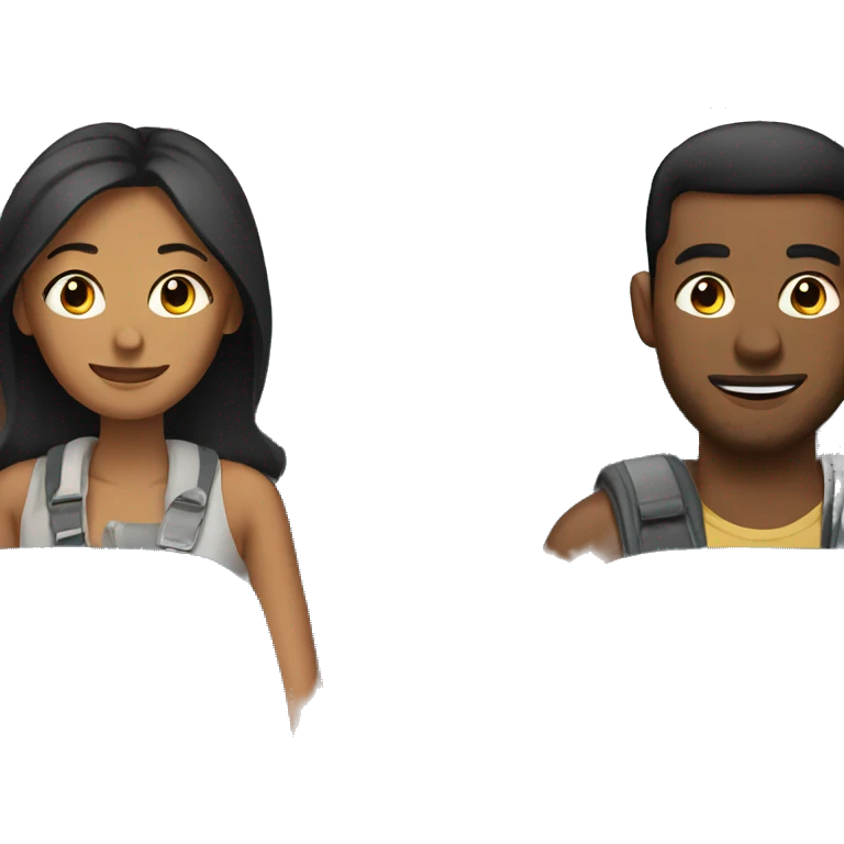 A couple traveling on a plane emoji