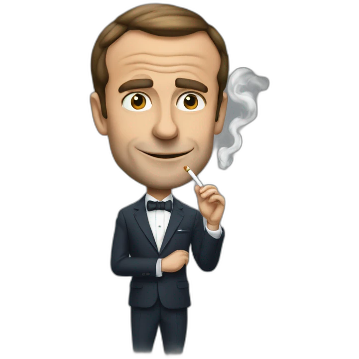 macron avec une cigarette  emoji