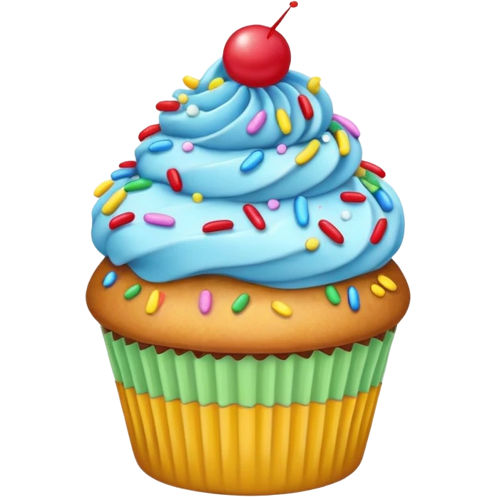 cute cupcake with sprinkles emoji