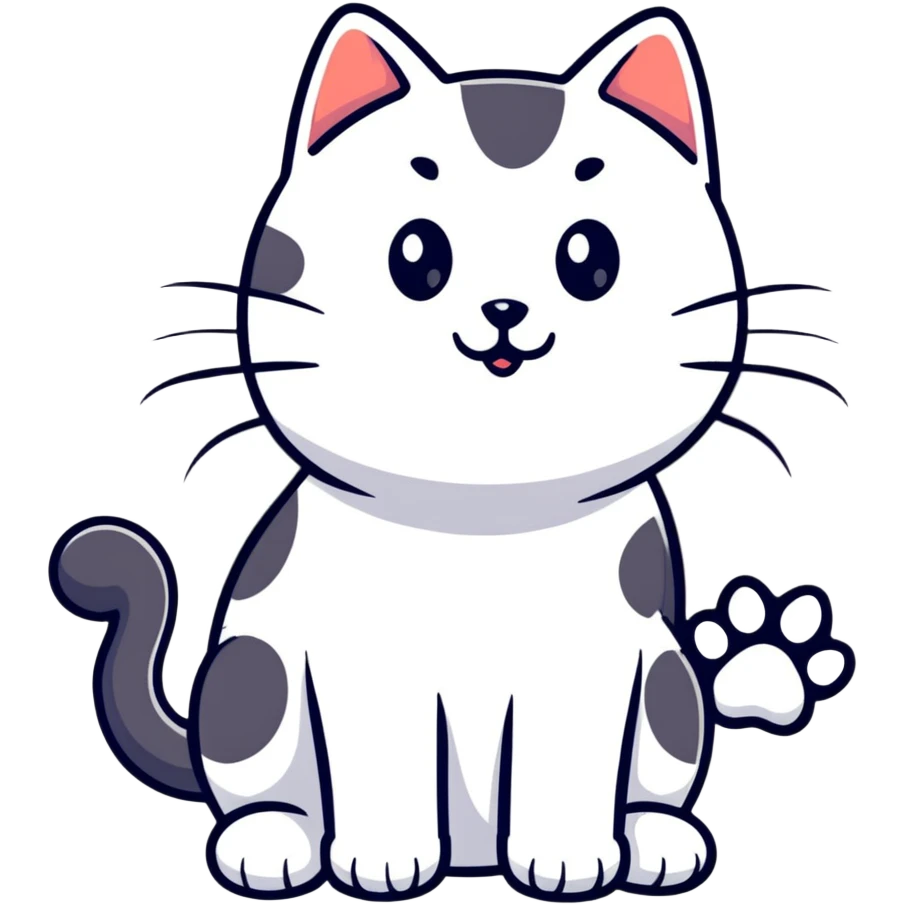playful cat with paw raised emoji