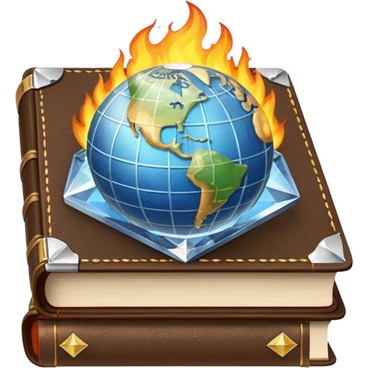 Combine these to make 1. 🌎💎📓🫥🔥⚖️ emoji