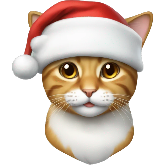 a cat with a Santa hat emoji
